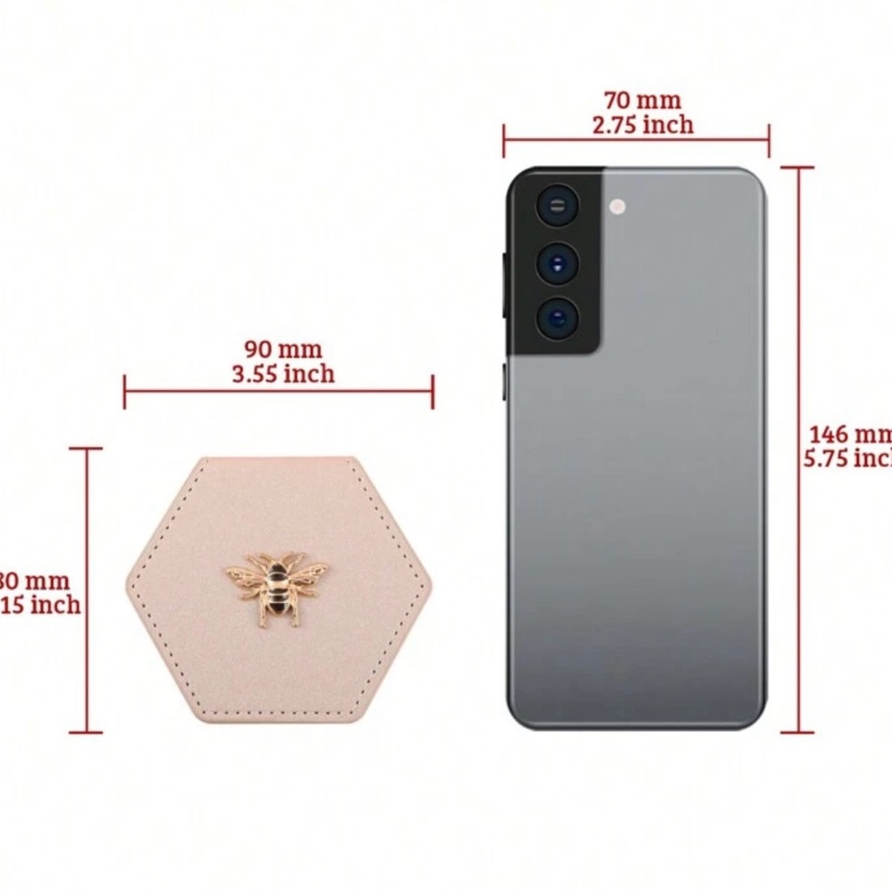 ✨New ✨Khaki Bee Foldable Stand Alone Cosmetic Mirror ✨ Last One ✨ - Picture 2 of 4